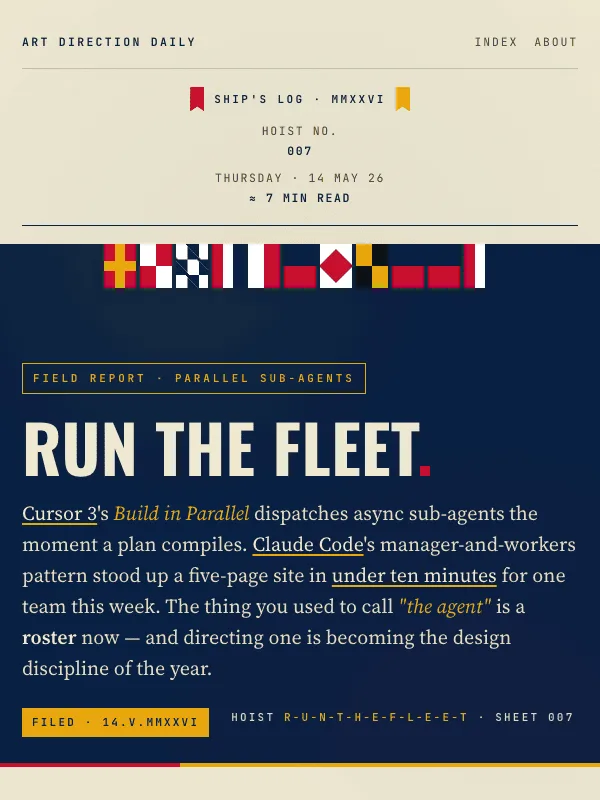 Issue 007 — Run the fleet.