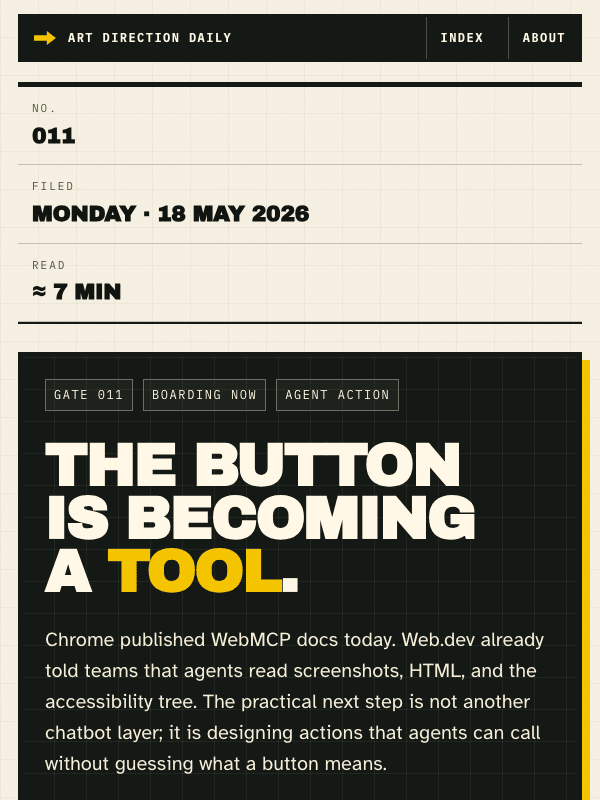 Issue 011 — The button is becoming a tool.