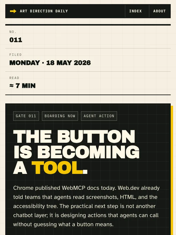 Issue 011 — The button is becoming a tool.