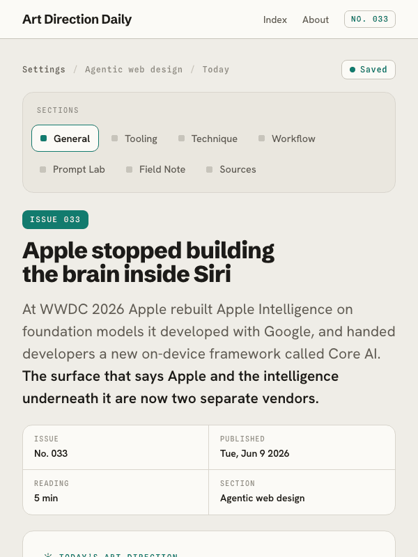 Issue 033 — Apple stopped building the brain inside Siri