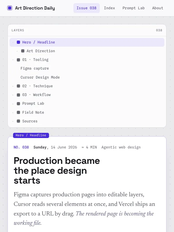 Issue 038 — Production became the place design starts