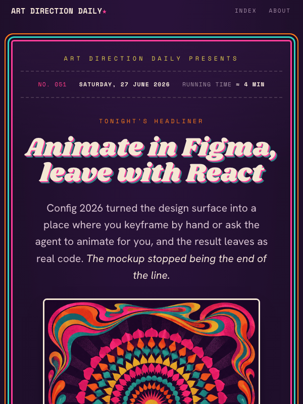 Issue 051 — Animate in Figma, leave with React
