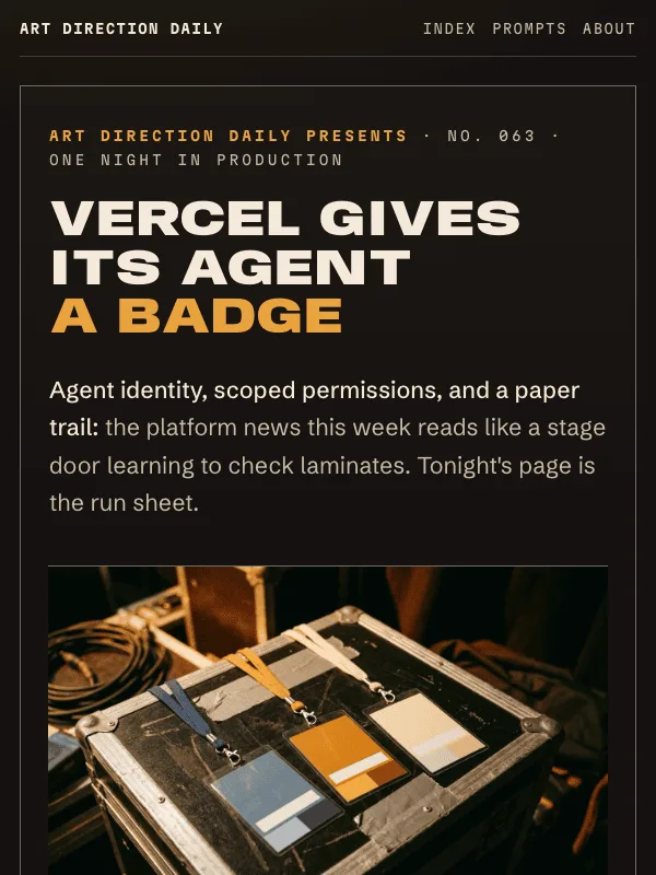 Issue 063 — Vercel gives its agent a badge