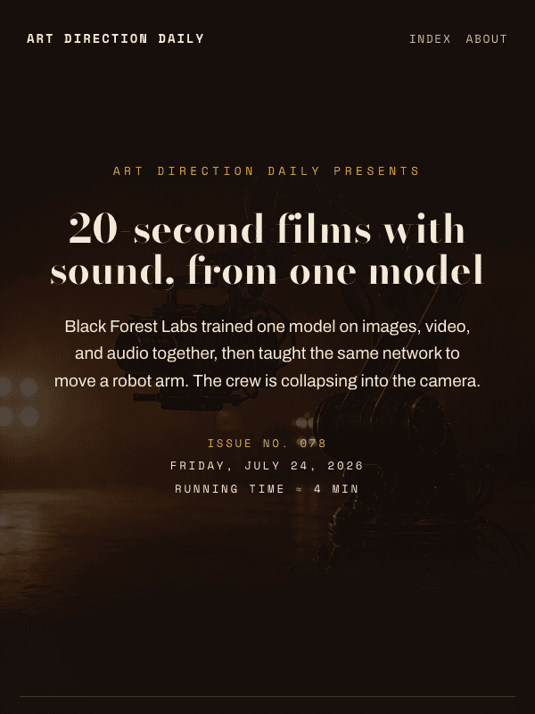 Issue 078 — 20-second films with sound, from one model