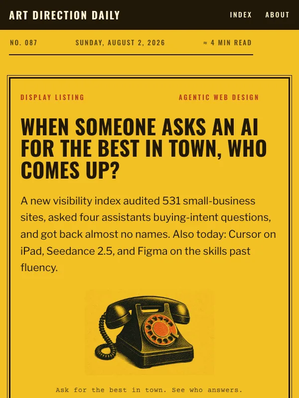Issue 087 — When someone asks an AI for the best in town, who comes up?