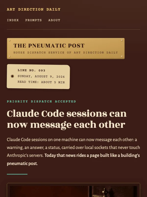 Issue 093 — Claude Code sessions can now message each other
