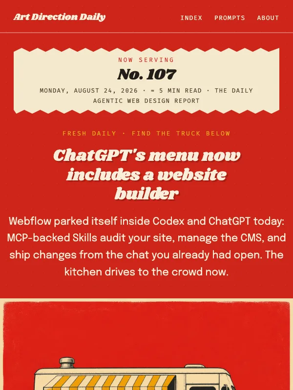 Issue 107 — ChatGPT's menu now includes a website builder