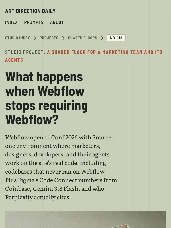 Issue 116 — What happens when Webflow stops requiring Webflow?