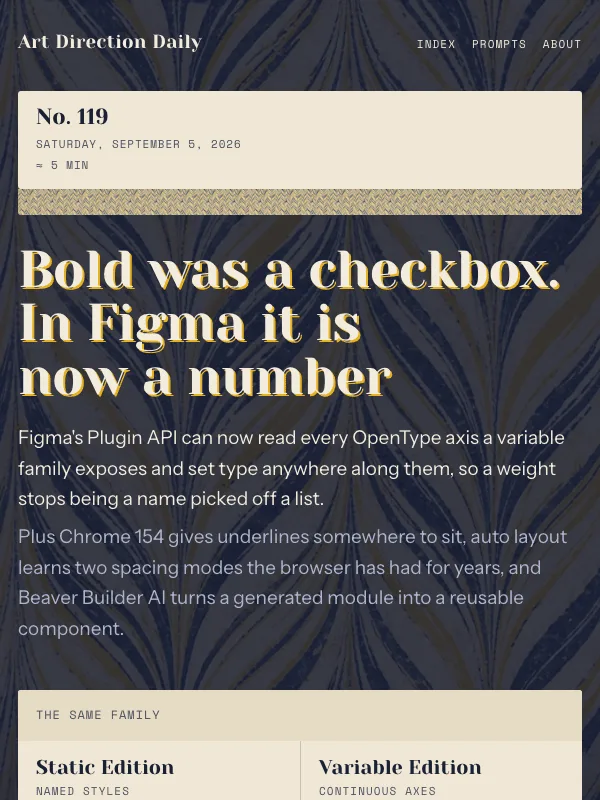 Issue 119 — Bold was a checkbox. In Figma it is now a number