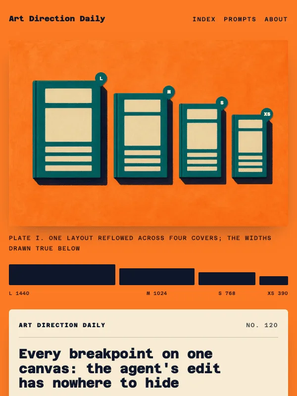 Issue 120 — Every breakpoint on one canvas: the agent's edit has nowhere to hide