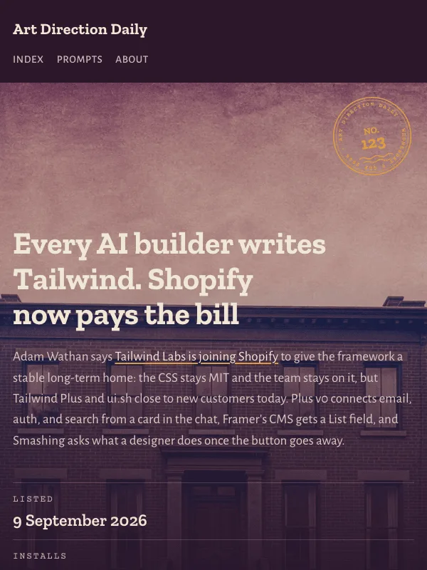 Issue 123 — Every AI builder writes Tailwind. Shopify now pays the bill